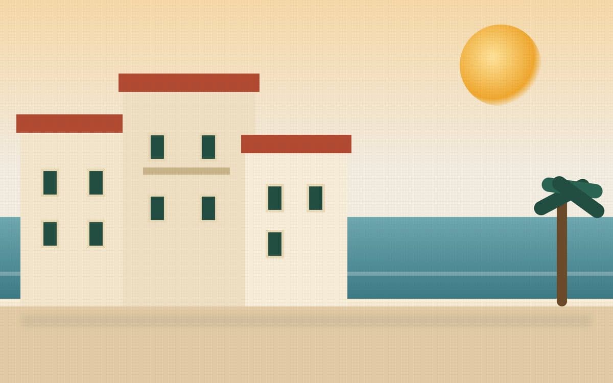 Mediterrane Häuser an der spanischen Küste